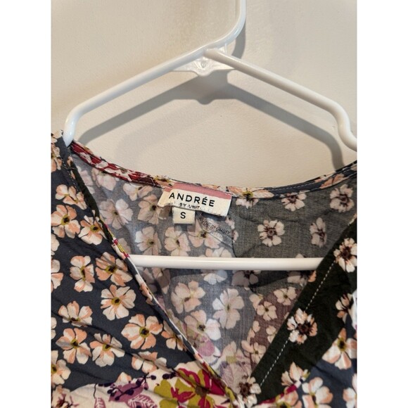 Andree By Unit Blouse Women’s S Dolman Sleeve Floral Patchwork Romantic - Picture 3 of 4